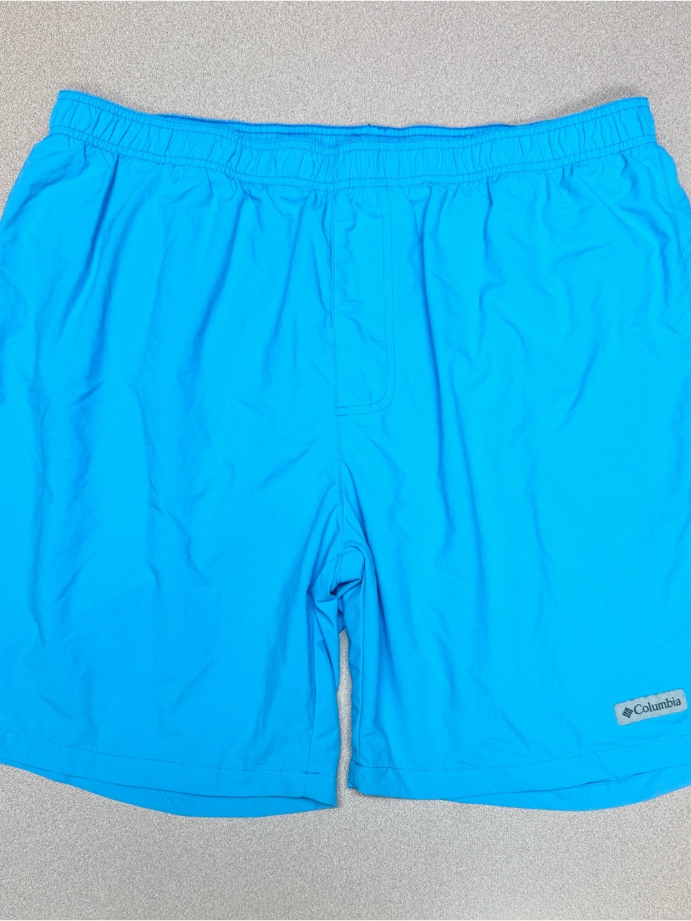 Columbia Bright Turquoise Athletic Swim Beach Shorts elastic waistband sz XL